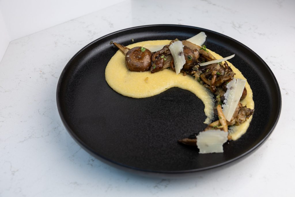 Romige Polenta, Gebakken Paddenstoelen