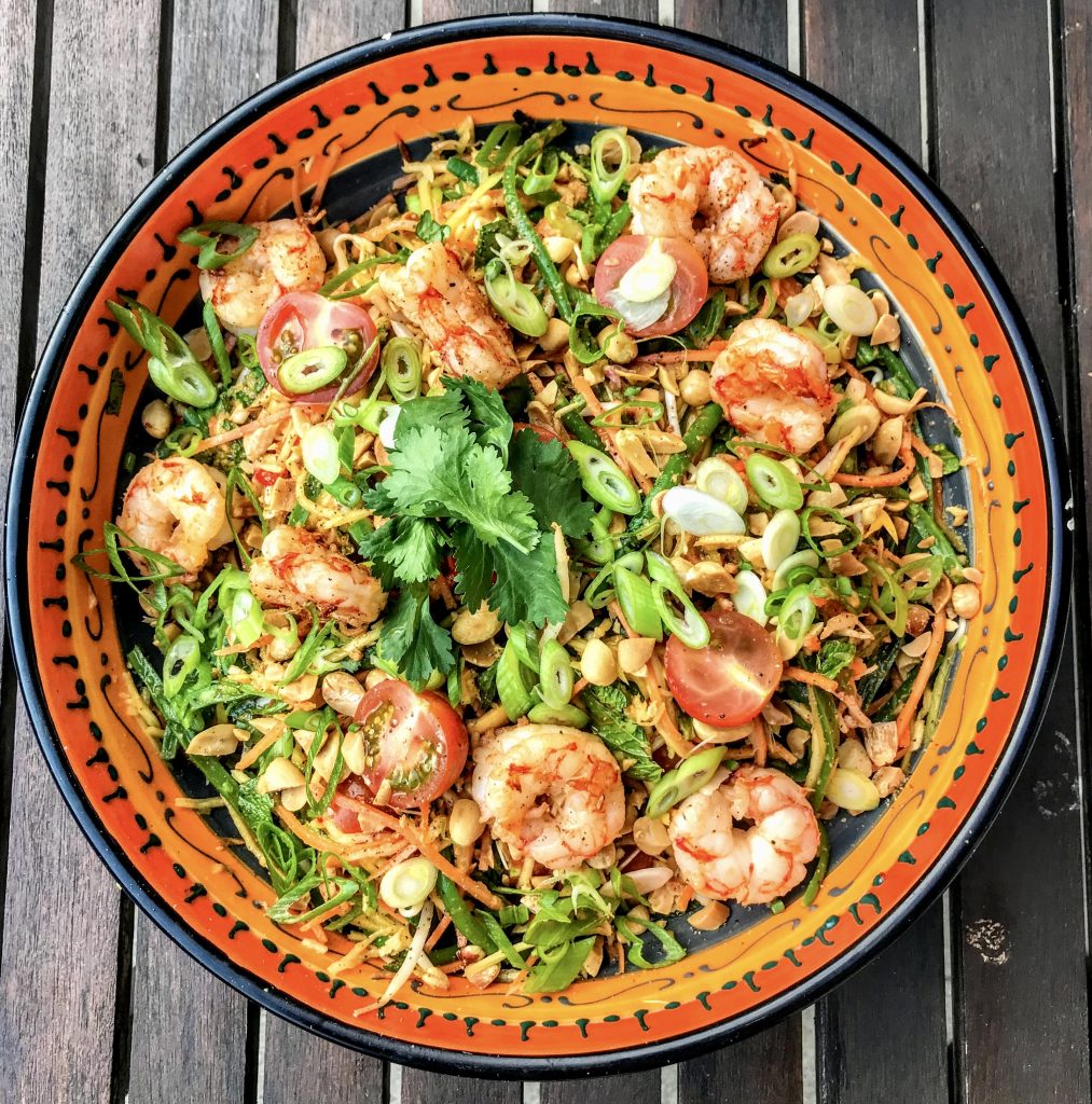 Vietnamese groene mango salade recept met garnalen